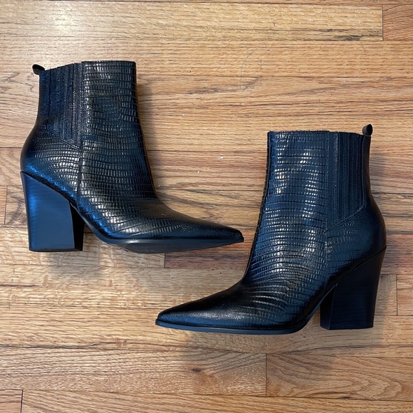 Marc Fisher Mariel Heeled Western Ankle Boots | Women's Size 11 - Picture 2 of 11